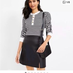 Loft Vegan Leather Black Mini Skirt Y2K